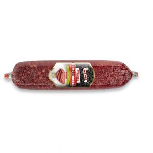 Raw cured flat sausages